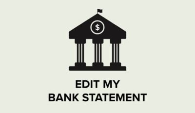 Image alluding to the many services on the internet which offer to edit bank statements, brokerage statements, etc.